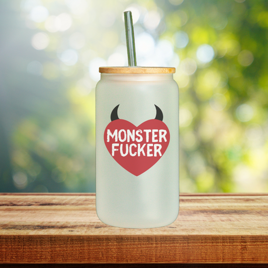 Monster Fucker Demon Heart Glass Tumbler