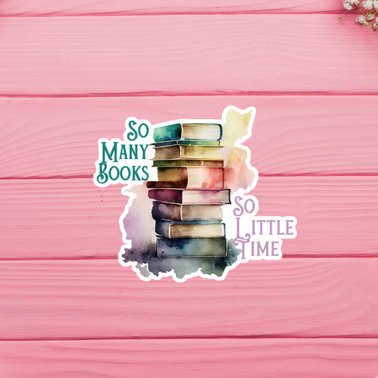 So Many Books So Little Time Watercolor Stack