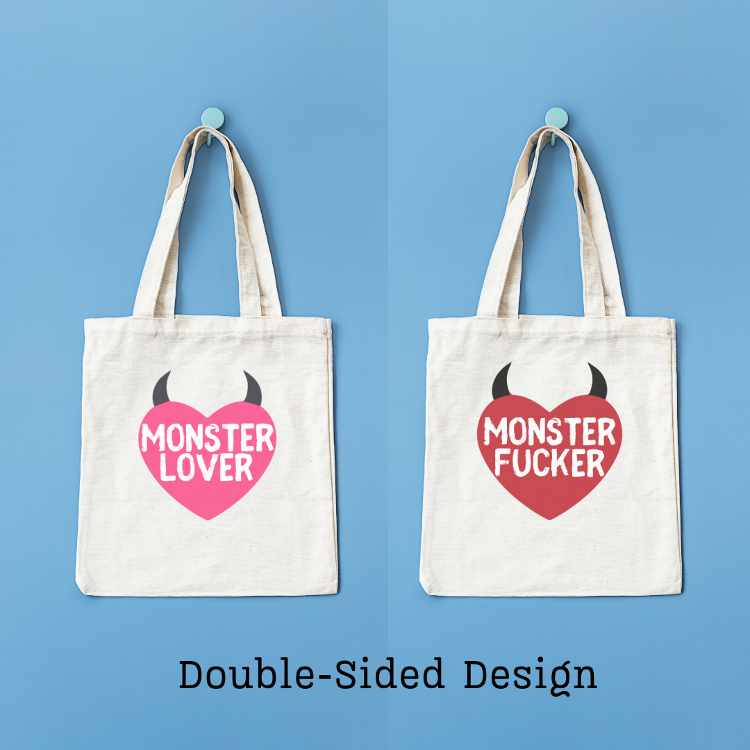 Monster Lover/Monster Fucker Two-Sided Tote Bag