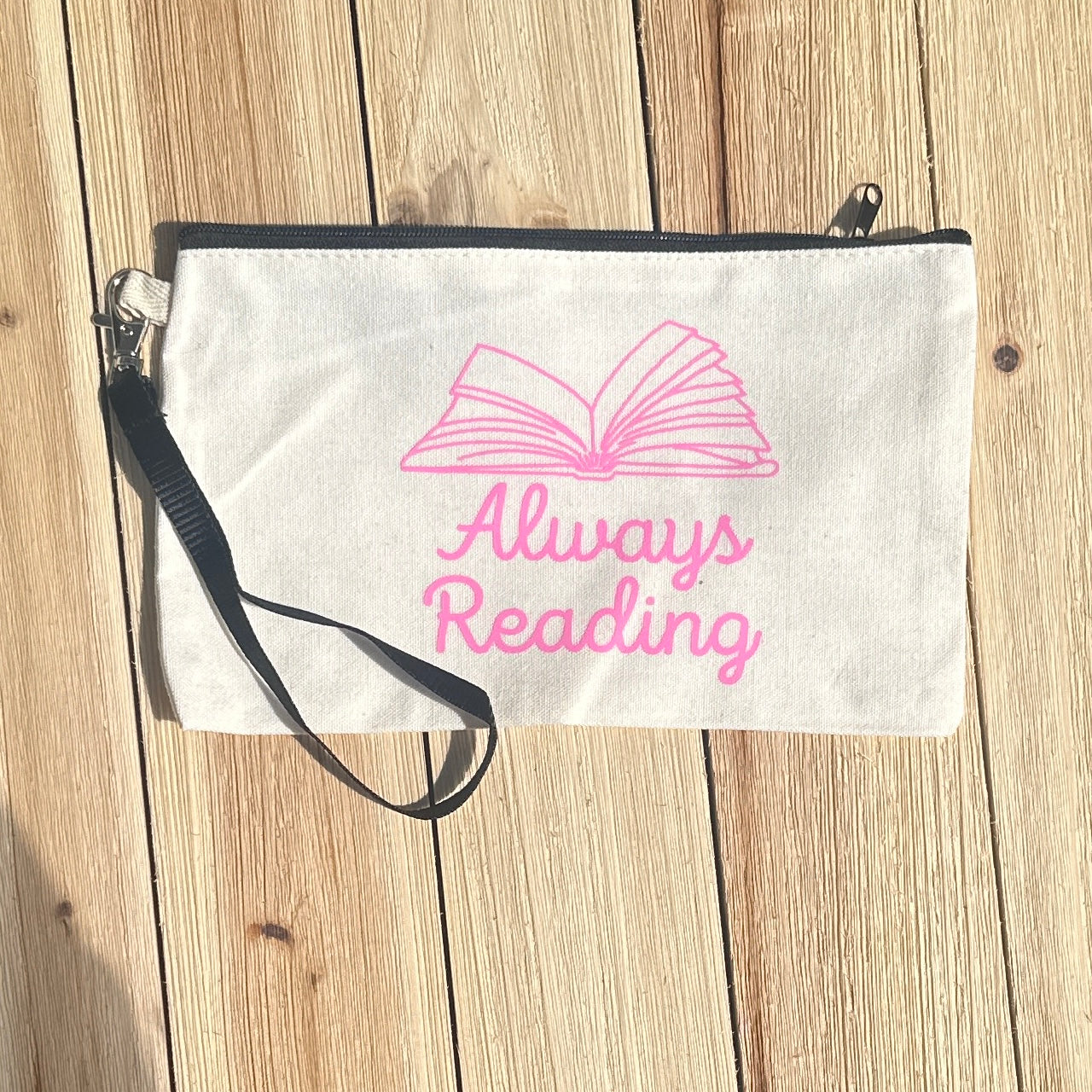 Always Reading Canvas Wristlet