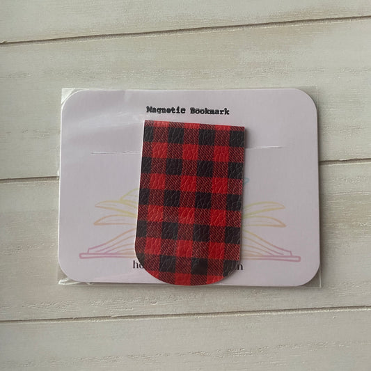 Buffalo Plaid Magnetic Bookmark