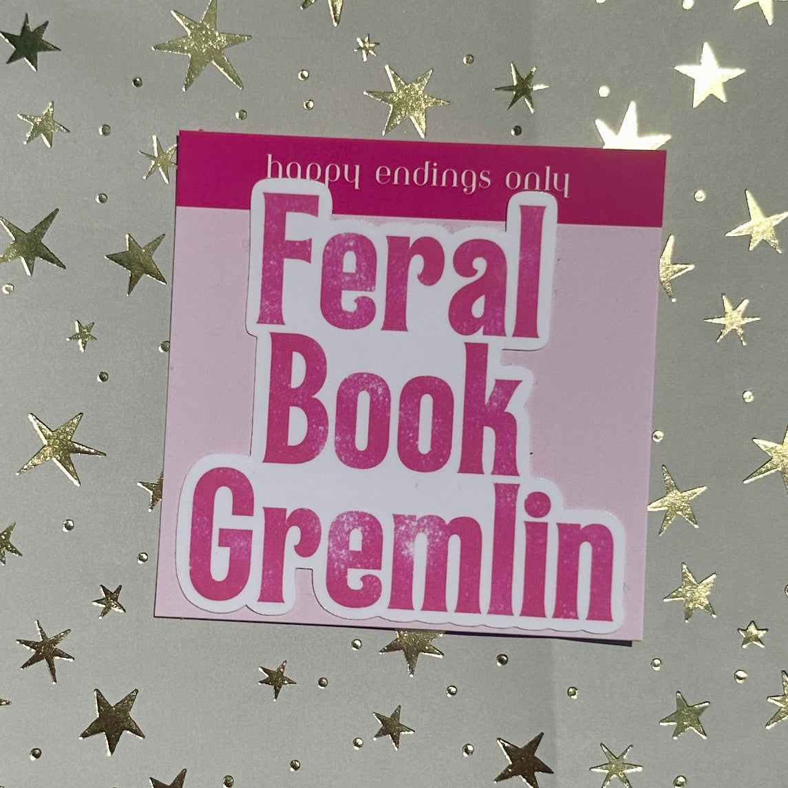 Feral Book Gremlin Vinyl Sticker